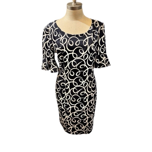 Vintage Y2K Givenchy Dress with Abstract B/W Print French Size 42 - Picture 1 of 8